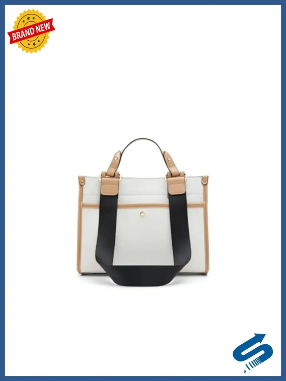 Vegan Leather Satchel with Top Handles and Zipper Closure